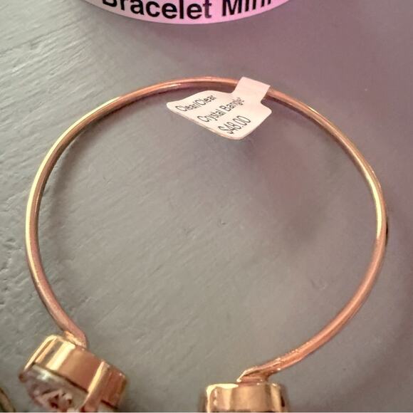 Sabika LIKE Rose Gold Tone Clear Crystal Cuff Bracelet NEW - Picture 7 of 8